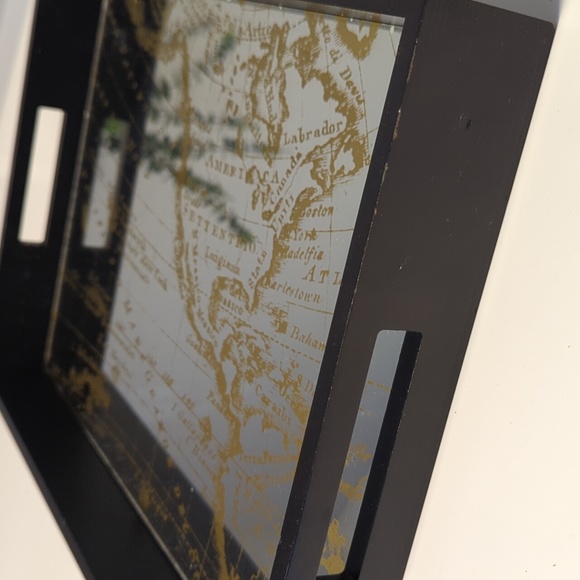 Black tray with mirrored map insert - Picture 4 of 7
